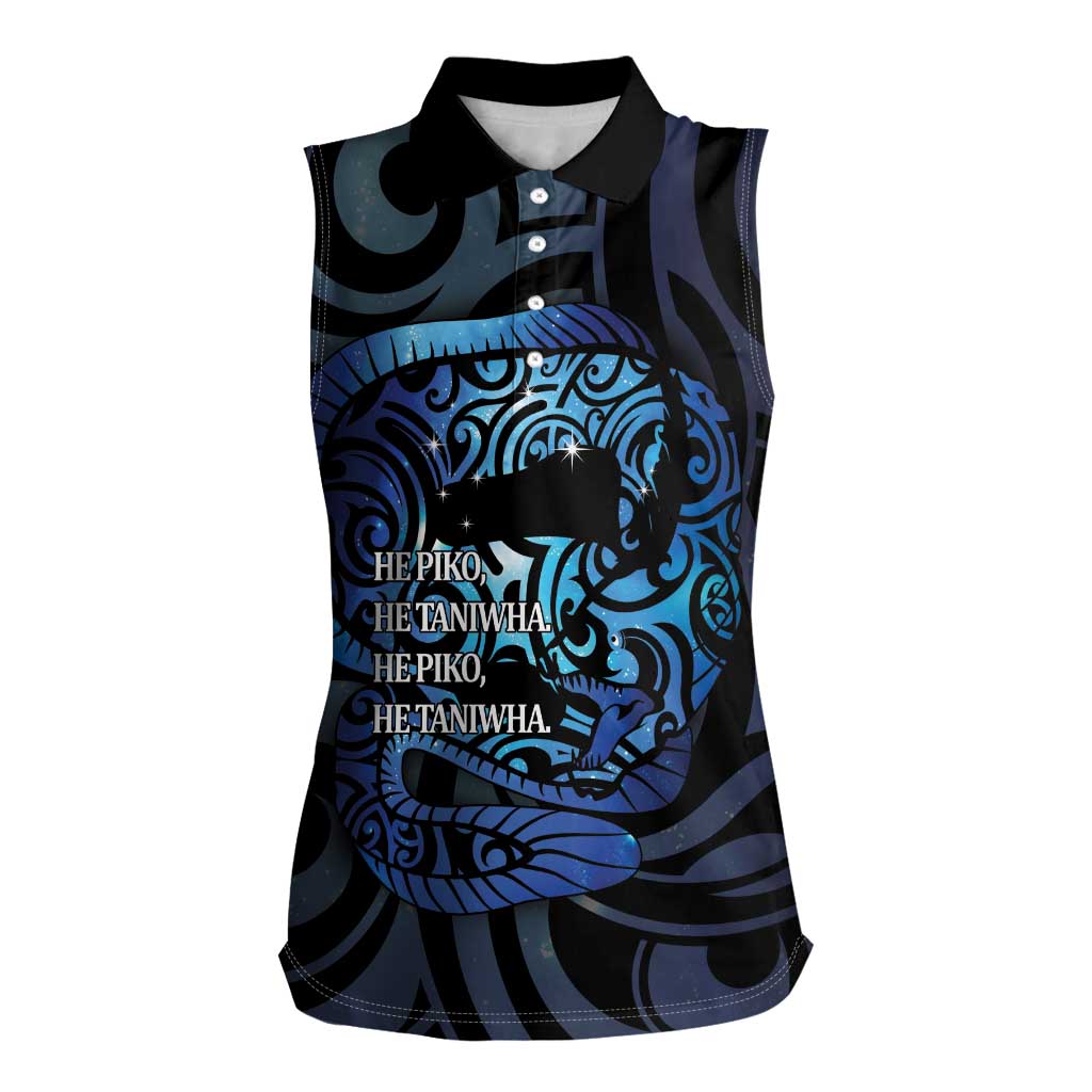 Tuna Eel New Zealand Matariki Women Sleeveless Polo Shirt He Piko He Taniwha Maori Pattern
