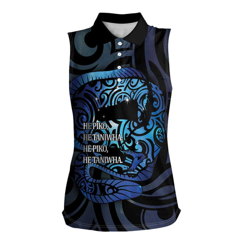 Tuna Eel New Zealand Matariki Women Sleeveless Polo Shirt He Piko He Taniwha Maori Pattern