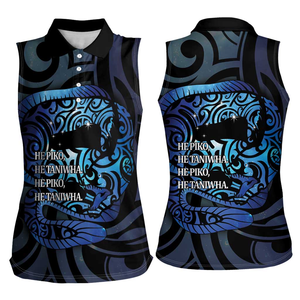 Tuna Eel New Zealand Matariki Women Sleeveless Polo Shirt He Piko He Taniwha Maori Pattern