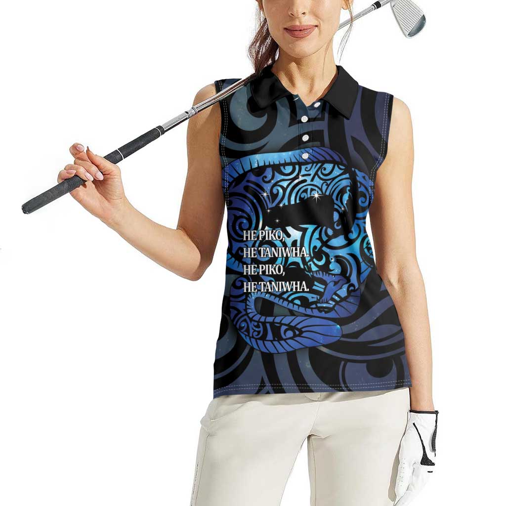 Tuna Eel New Zealand Matariki Women Sleeveless Polo Shirt He Piko He Taniwha Maori Pattern