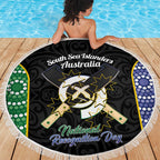 Personalised South Sea Islanders National Recognition Day Beach Blanket Australia Aboriginal Vanuatu Pig Tusk