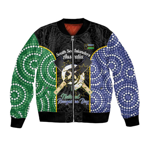 Personalised South Sea Islanders National Recognition Day Bomber Jacket Australia Aboriginal Vanuatu Pig Tusk