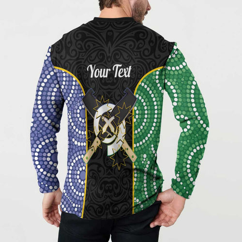 Personalised South Sea Islanders National Recognition Day Button Sweatshirt Australia Aboriginal Vanuatu Pig Tusk