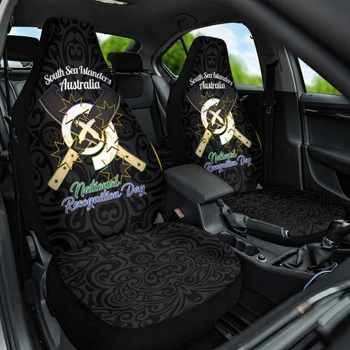 Personalised South Sea Islanders National Recognition Day Car Seat Cover Australia Aboriginal Vanuatu Pig Tusk