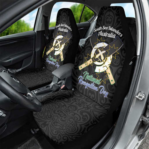 Personalised South Sea Islanders National Recognition Day Car Seat Cover Australia Aboriginal Vanuatu Pig Tusk