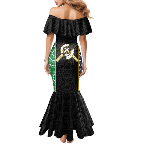 Personalised South Sea Islanders National Recognition Day Family Matching Mermaid Dress and Hawaiian Shirt Australia Aboriginal Vanuatu Pig Tusk