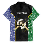 Personalised South Sea Islanders National Recognition Day Family Matching Off The Shoulder Long Sleeve Dress and Hawaiian Shirt Australia Aboriginal Vanuatu Pig Tusk