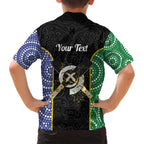 Personalised South Sea Islanders National Recognition Day Family Matching Off Shoulder Maxi Dress and Hawaiian Shirt Australia Aboriginal Vanuatu Pig Tusk