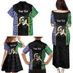 Personalised South Sea Islanders National Recognition Day Family Matching Puletasi and Hawaiian Shirt Australia Aboriginal Vanuatu Pig Tusk