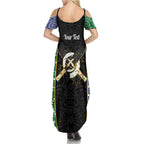 Personalised South Sea Islanders National Recognition Day Family Matching Summer Maxi Dress and Hawaiian Shirt Australia Aboriginal Vanuatu Pig Tusk
