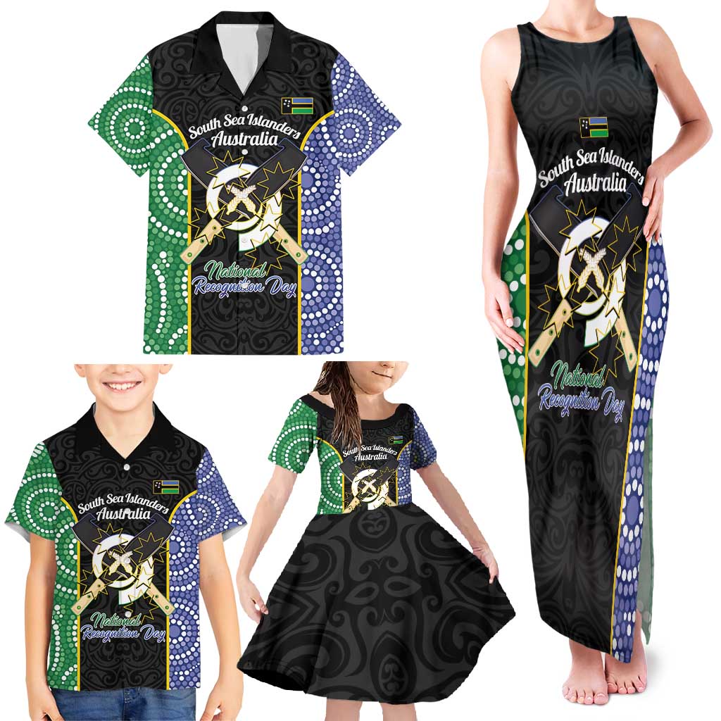 Personalised South Sea Islanders National Recognition Day Family Matching Tank Maxi Dress and Hawaiian Shirt Australia Aboriginal Vanuatu Pig Tusk