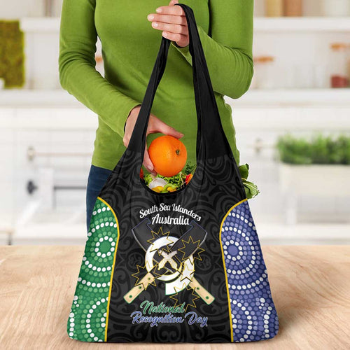Personalised South Sea Islanders National Recognition Day Grocery Bag Australia Aboriginal Vanuatu Pig Tusk