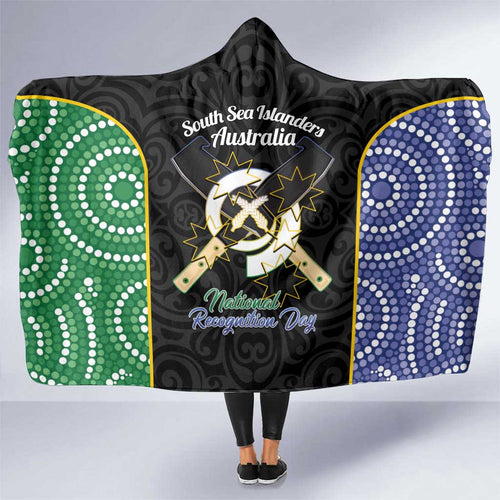 Personalised South Sea Islanders National Recognition Day Hooded Blanket Australia Aboriginal Vanuatu Pig Tusk