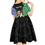 Personalised South Sea Islanders National Recognition Day Kid Short Sleeve Dress Australia Aboriginal Vanuatu Pig Tusk