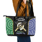 Personalised South Sea Islanders National Recognition Day Leather Tote Bag Australia Aboriginal Vanuatu Pig Tusk