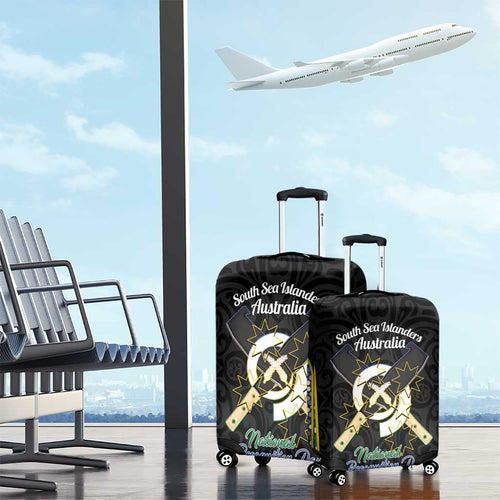 Personalised South Sea Islanders National Recognition Day Luggage Cover Australia Aboriginal Vanuatu Pig Tusk