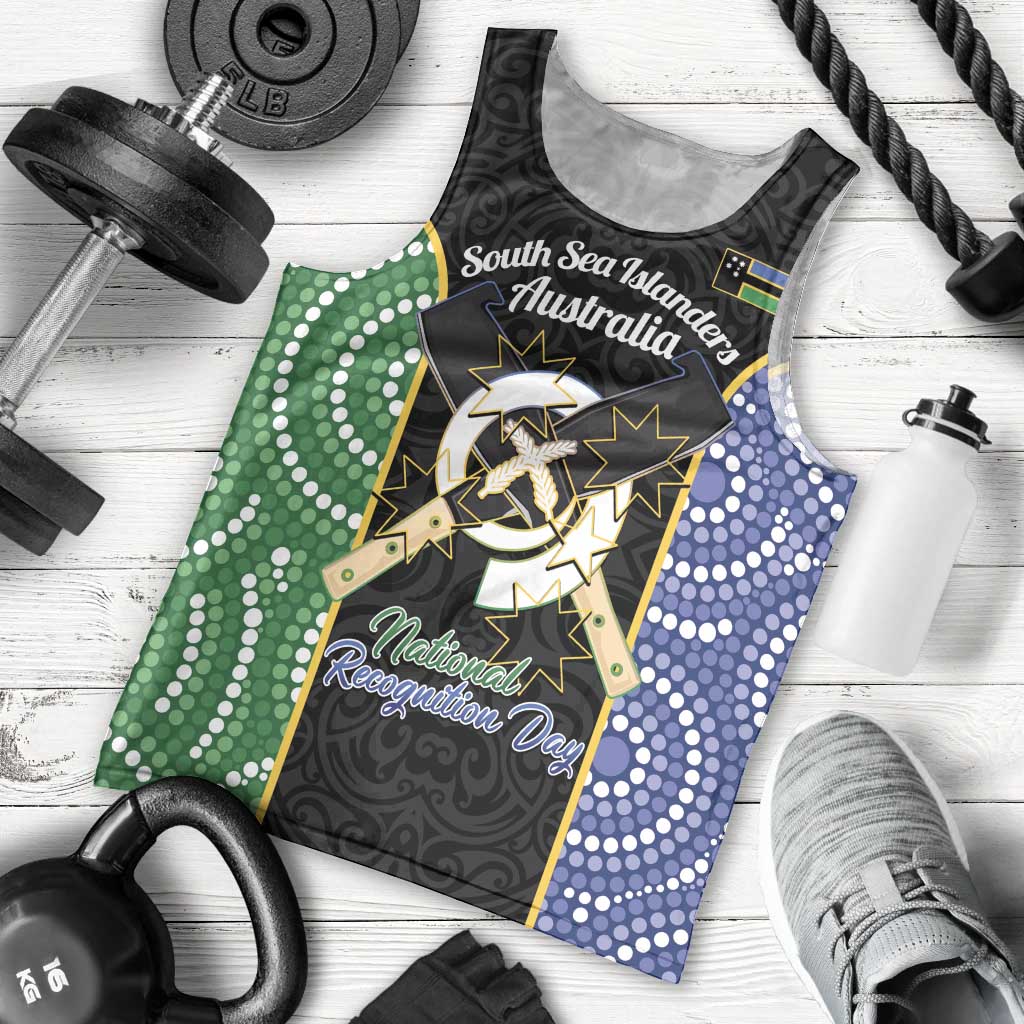 Personalised South Sea Islanders National Recognition Day Men Tank Top Australia Aboriginal Vanuatu Pig Tusk