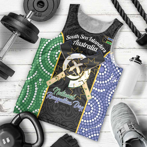 Personalised South Sea Islanders National Recognition Day Men Tank Top Australia Aboriginal Vanuatu Pig Tusk