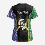 Personalised South Sea Islanders National Recognition Day Scrub Top Australia Aboriginal Vanuatu Pig Tusk - Aussie Hoodie