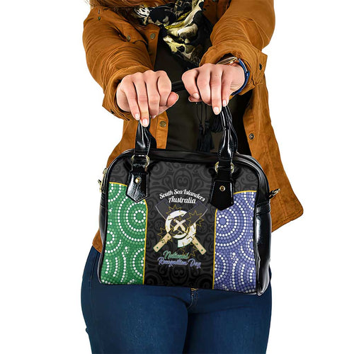 Personalised South Sea Islanders National Recognition Day Shoulder Handbag Australia Aboriginal Vanuatu Pig Tusk