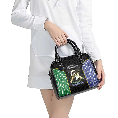 Personalised South Sea Islanders National Recognition Day Shoulder Handbag Australia Aboriginal Vanuatu Pig Tusk