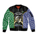 Personalised South Sea Islanders National Recognition Day Sleeve Zip Bomber Jacket Australia Aboriginal Vanuatu Pig Tusk