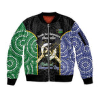 Personalised South Sea Islanders National Recognition Day Sleeve Zip Bomber Jacket Australia Aboriginal Vanuatu Pig Tusk