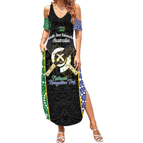 Personalised South Sea Islanders National Recognition Day Summer Maxi Dress Australia Aboriginal Vanuatu Pig Tusk
