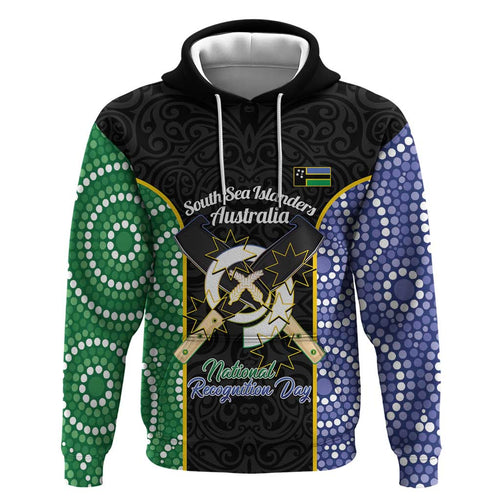 Personalised South Sea Islanders National Recognition Day Zip Hoodie Australia Aboriginal Vanuatu Pig Tusk