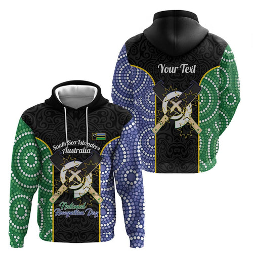 Personalised South Sea Islanders National Recognition Day Zip Hoodie Australia Aboriginal Vanuatu Pig Tusk