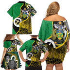 Australian South Sea Islanders National Recognition Day Family Matching Off Shoulder Short Dress and Hawaiian Shirt Solomon Islands And Vanuatu Culture
