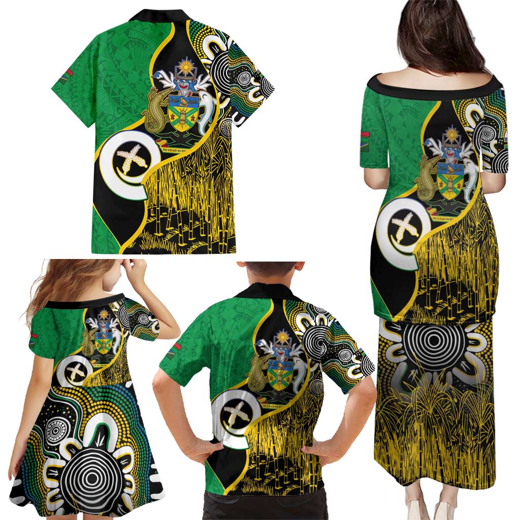 Australian South Sea Islanders National Recognition Day Family Matching Puletasi and Hawaiian Shirt Solomon Islands And Vanuatu Culture