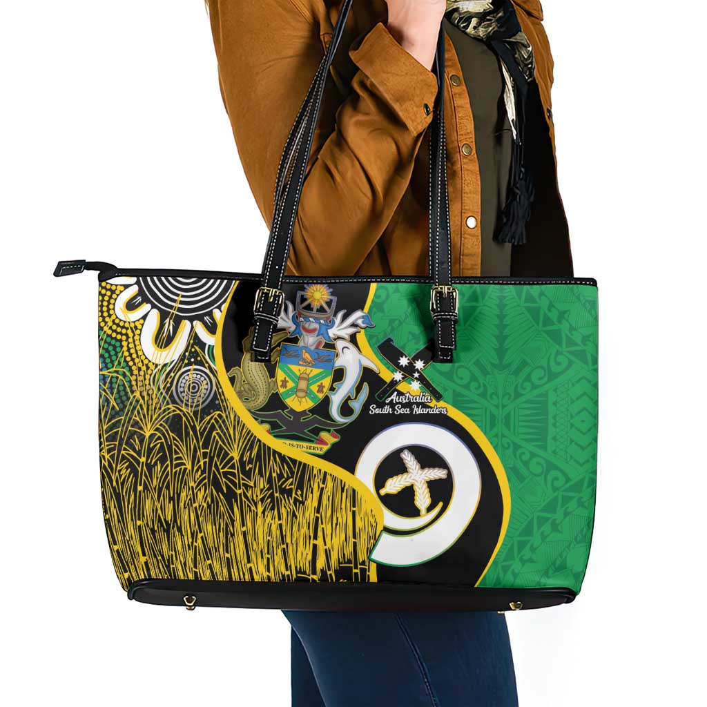 Australian South Sea Islanders National Recognition Day Leather Tote Bag Solomon Islands And Vanuatu Culture