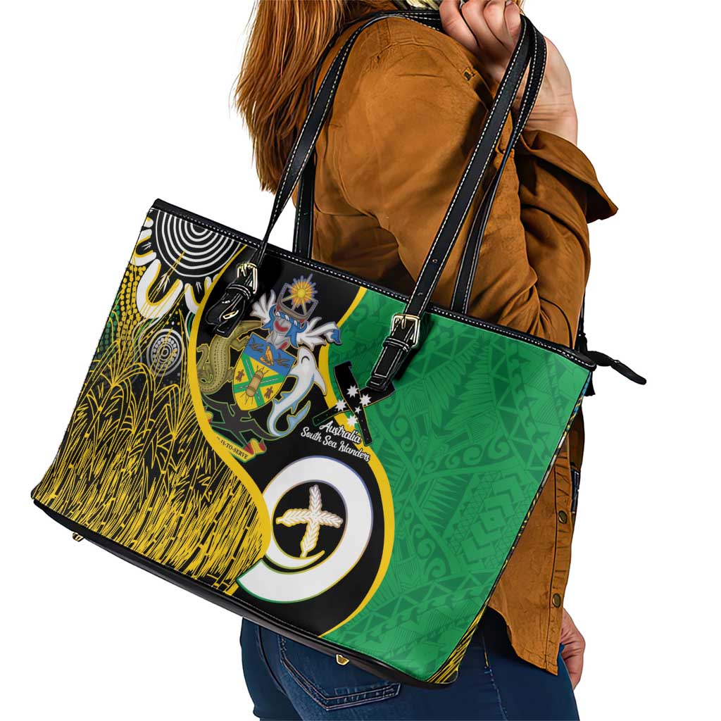 Australian South Sea Islanders National Recognition Day Leather Tote Bag Solomon Islands And Vanuatu Culture