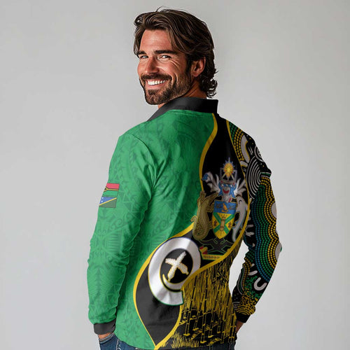 Australian South Sea Islanders National Recognition Day Long Sleeve Polo Shirt Solomon Islands And Vanuatu Culture