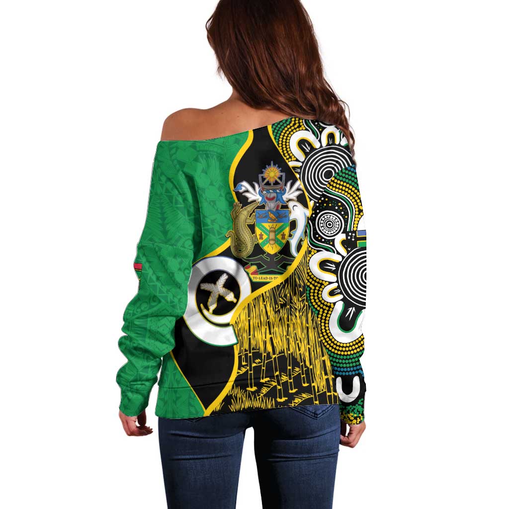 Australian South Sea Islanders National Recognition Day Off Shoulder Sweater Solomon Islands And Vanuatu Culture