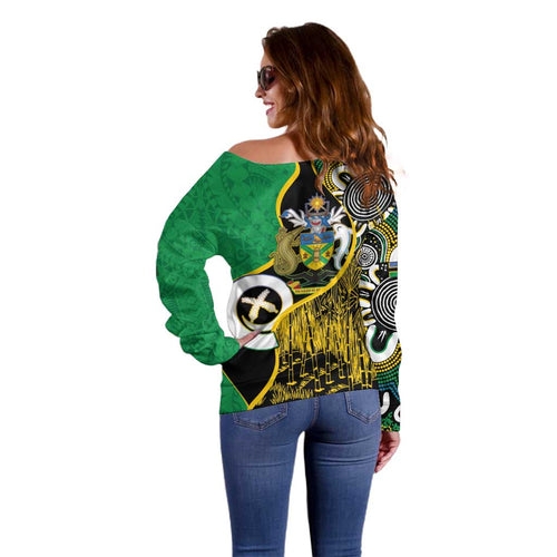 Australian South Sea Islanders National Recognition Day Off Shoulder Sweater Solomon Islands And Vanuatu Culture