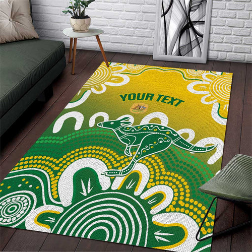 Custom Australia Socceroos Football Area Rug Come On Aussie