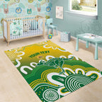 Custom Australia Socceroos Football Area Rug Come On Aussie