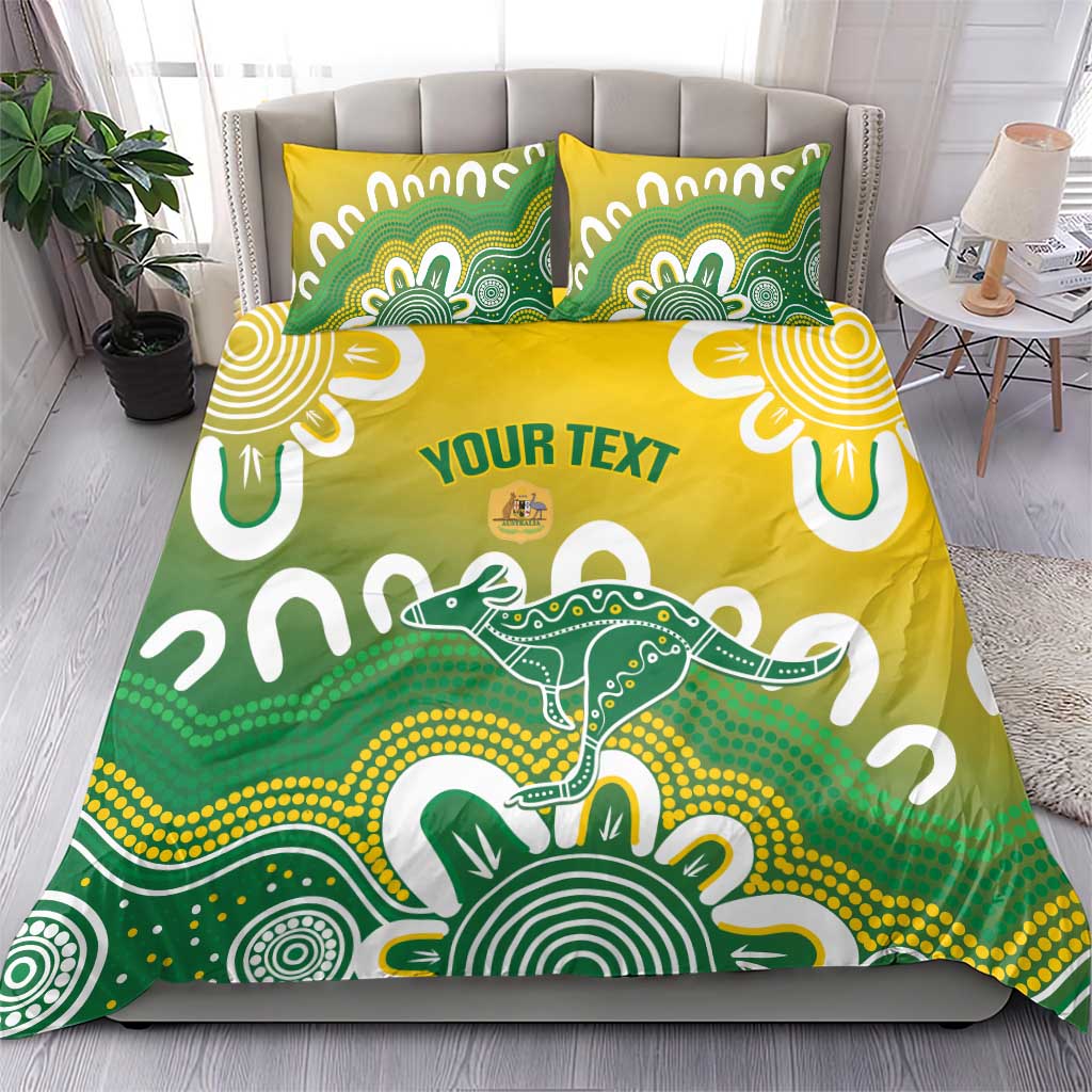 Custom Australia Socceroos Football Bedding Set Come On Aussie
