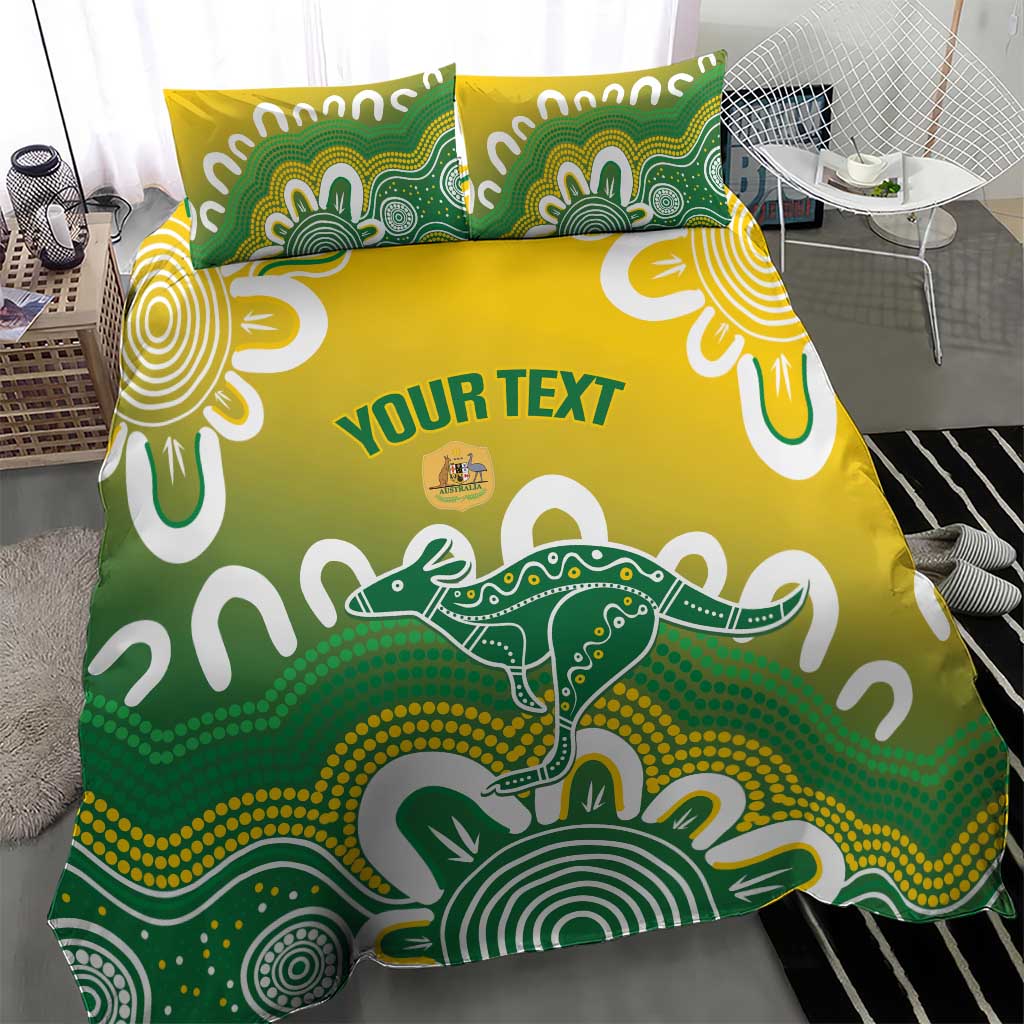 Custom Australia Socceroos Football Bedding Set Come On Aussie