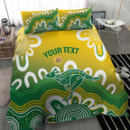 Custom Australia Socceroos Football Bedding Set Come On Aussie
