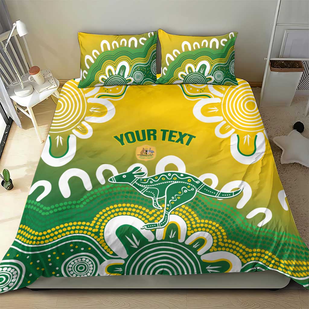 Custom Australia Socceroos Football Bedding Set Come On Aussie