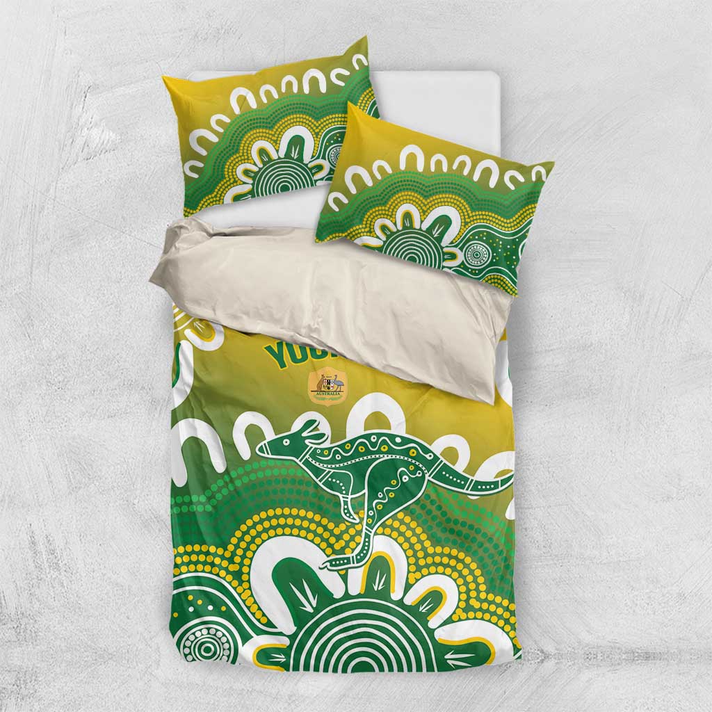 Custom Australia Socceroos Football Bedding Set Come On Aussie