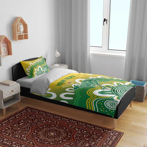 Custom Australia Socceroos Football Bedding Set Come On Aussie