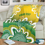 Custom Australia Socceroos Football Blanket Come On Aussie