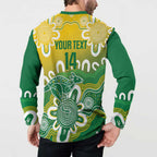 Custom Australia Socceroos Football Button Sweatshirt Come On Aussie