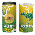 Custom Australia Socceroos Football 4 in 1 Can Cooler Tumbler Come On Aussie