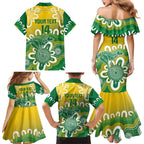 Custom Australia Socceroos Football Family Matching Mermaid Dress and Hawaiian Shirt Come On Aussie