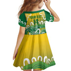 Custom Australia Socceroos Football Family Matching Off Shoulder Maxi Dress and Hawaiian Shirt Come On Aussie